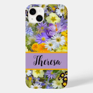 Funda Para iPhone 14 Plus De Case-Mate Personalizar tu nombre Girly Bright Flowered