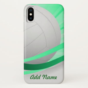 Funda Para iPhone X Personalizar verde de voleibol personalizado