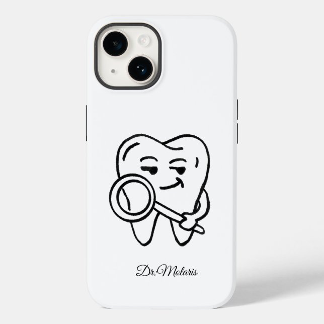 Funda De Case-Mate Para iPhone Personalize Funny Dentist Cartoon Tooth Phone Case (Reverso )