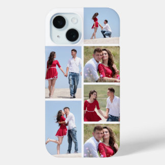 Funda Para iPhone 15 Personalized 6 Photo Collage