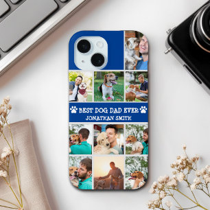 Funda Para iPhone 15 Personalized Best Dog Dad – Collage 10 Photos