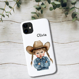 Funda Para iPhone 11 Personalized Grumpy Cowgirl in Denim Jacket