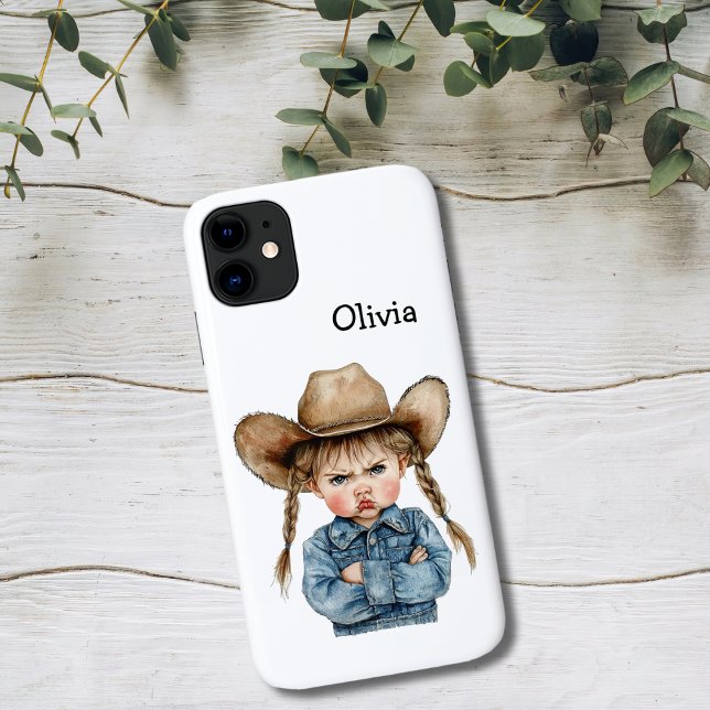 Funda De Case-Mate Para iPhone Personalized Grumpy Cowgirl in Denim Jacket (Subido por el creador)