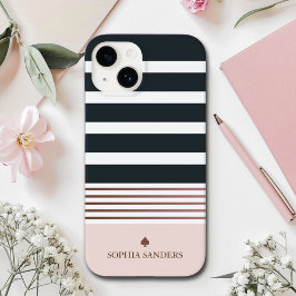Funda Para iPhone 14 De Case-Mate Personalized Minimalist Black Stripes Pattern