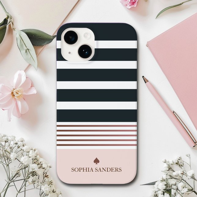 Funda De Case-Mate Para iPhone Personalized Minimalist Black Stripes Pattern (Subido por el creador)