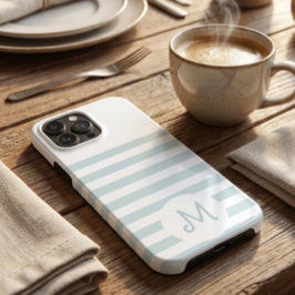 Funda Para iPhone 13 Pro Max Personalized Monogram Minimal Striped Modern Desig