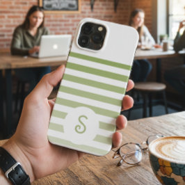 Funda Para iPhone 13 Pro Max Personalized Monogram Minimal Striped Modern Desig