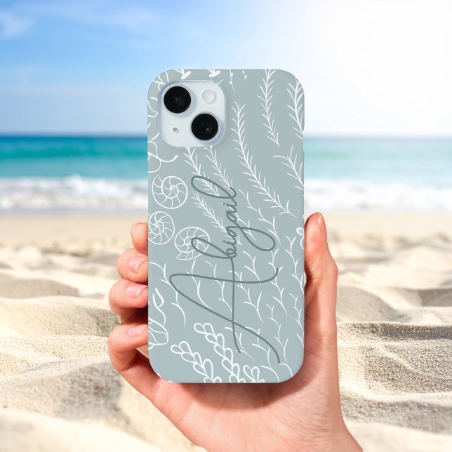 Funda De Case-Mate Para iPhone Personalized Ocean Coral Reef Beachy (Zazzle Personalized Blue Ocean Coral Reef Beachy Case-Mate iPhone Case )