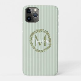 Funda Para iPhone 11 Pro Personalized Olive Wreath Monogram 