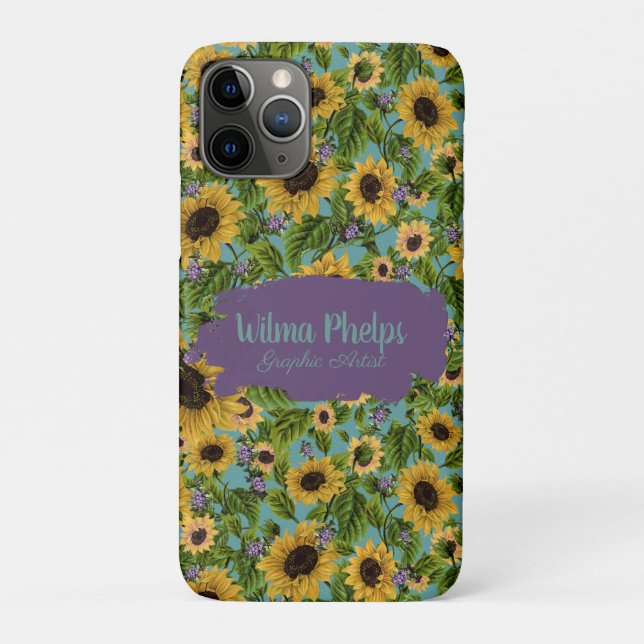 Funda De Case-Mate Para iPhone Personalized "Sunflower Rapture"  (Reverso)