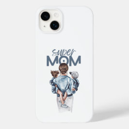 Funda Para iPhone 14 Plus De Case-Mate Personalized Super Mom with Son and Daughter Gift