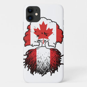 Funda Para iPhone 11 Perú Peruano Canadá: Árbol de raíz bandera