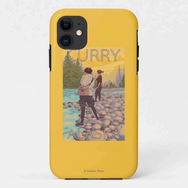 Funda De Case-Mate Para iPhone Pesca con mosca de las mujeres - curry, Alaska (Reverso)