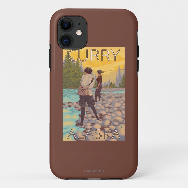 Funda De Case-Mate Para iPhone Pesca con mosca de las mujeres - curry, Alaska (Reverso)
