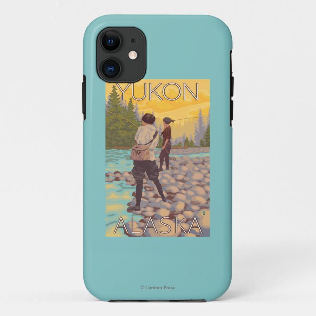 Funda De Case-Mate Para iPhone Pesca con mosca de las mujeres - el Yukón, Alaska (Reverso)