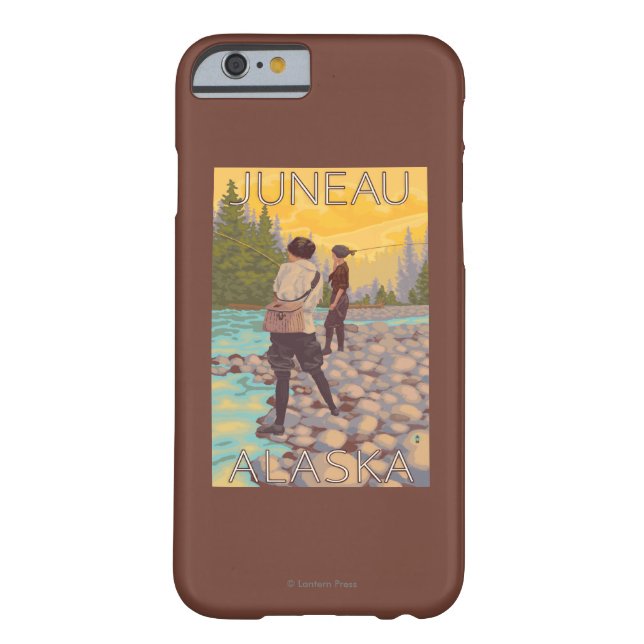 Funda De Case-Mate Para iPhone Pesca con mosca de las mujeres - Juneau, Alaska (Reverso)