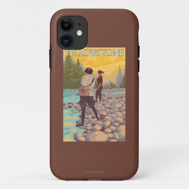 Funda De Case-Mate Para iPhone Pesca con mosca de las mujeres - parque nacional (Reverso)