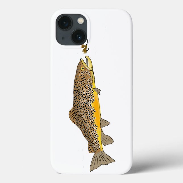 Funda De Case-Mate Para iPhone Pesca con Mosca Trucha Marrón (Reverso)