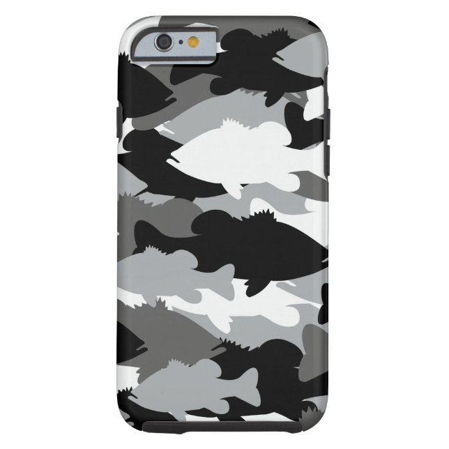 Funda De Case-Mate Para iPhone Pesca de la lubina Camo negro (Reverso)