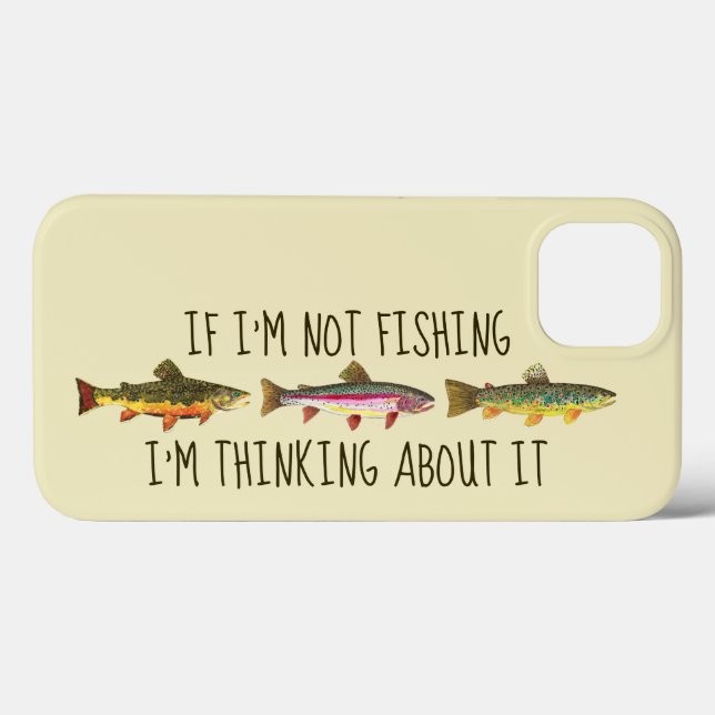 Funda De Case-Mate Para iPhone Pesca de Trucha Humorística (Reverso (Horizontal))