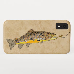 Funda Para iPhone XR Pesca de trucha marrón