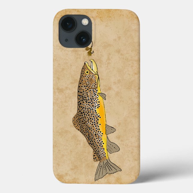 Funda De Case-Mate Para iPhone Pesca de trucha marrón (Reverso)