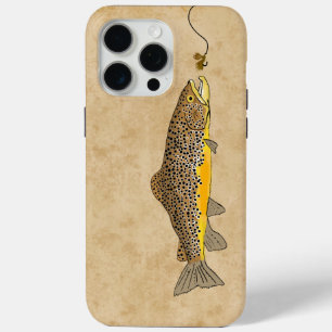 Funda Para iPhone 15 Pro Max Pesca de trucha marrón