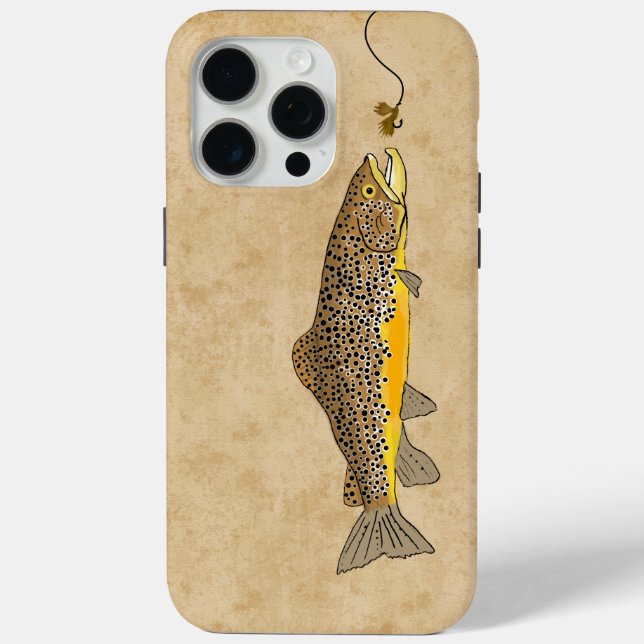 Funda De Case-Mate Para iPhone Pesca de trucha marrón (Reverso )