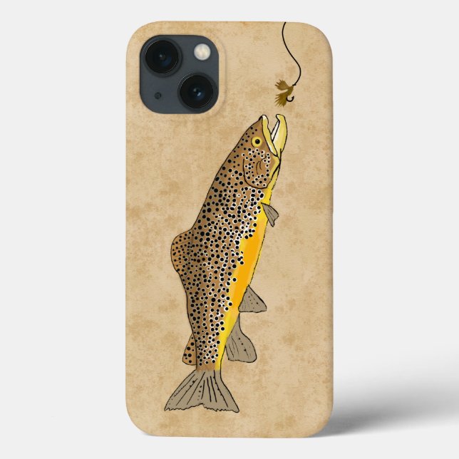Funda De Case-Mate Para iPhone Pesca de trucha marrón (Reverso)