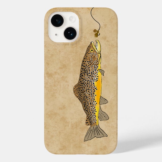 Funda De Case-Mate Para iPhone Pesca de trucha marrón (Reverso )