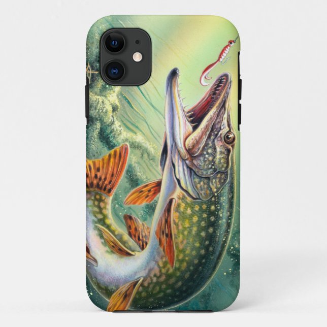 FUNDA DE Case-Mate PARA iPhone PESCA DEL LUCIO (Reverso)