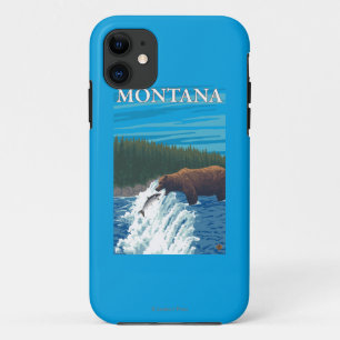 Funda Para iPhone 11 Pesca del oso en el río - Montana