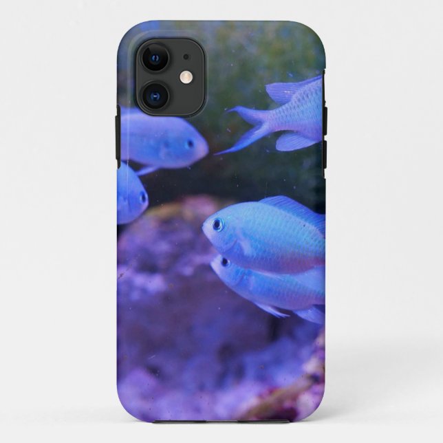 Funda De Case-Mate Para iPhone Pescado azul tropical (Reverso)