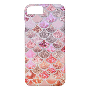 Funda Para iPhone 8/7 Pescado de la sirena Purpurina Ombre rosado de mod