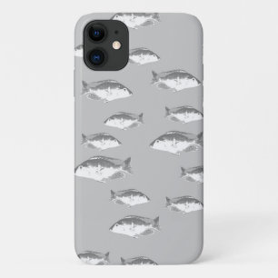 Funda Para iPhone 11 Pescado gris monocromo