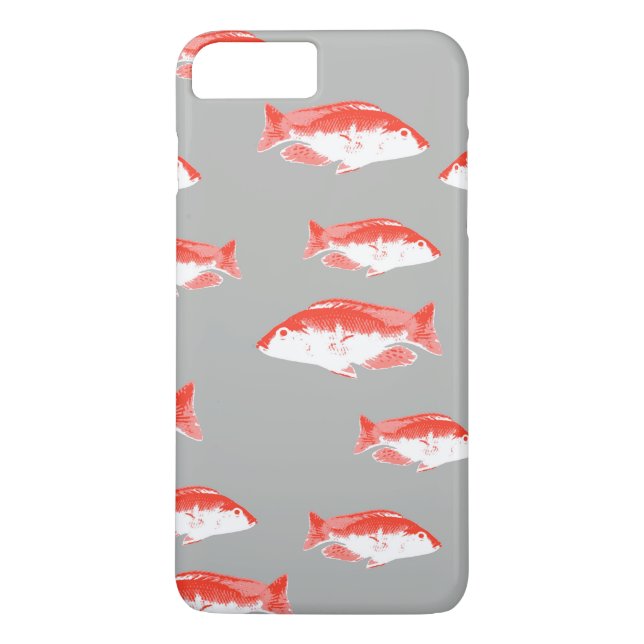 Funda De Case-Mate Para iPhone Pescado rojo y gris (Reverso)