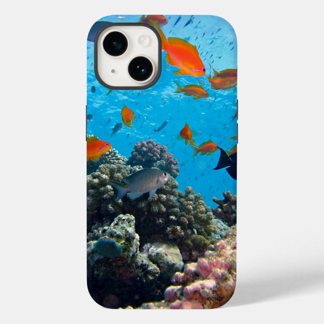 Funda De Case-Mate Para iPhone Pescado tropical y coral subacuáticos (Reverso )