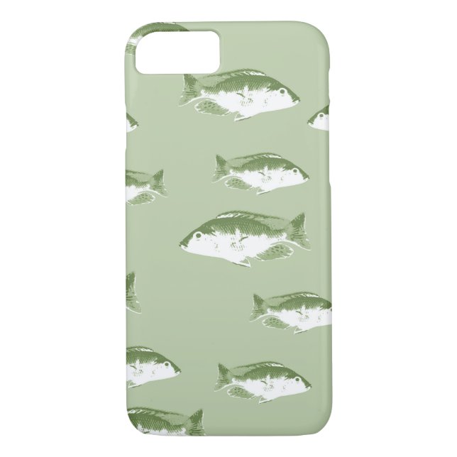 Funda De Case-Mate Para iPhone Pescado verde oliva (Reverso)