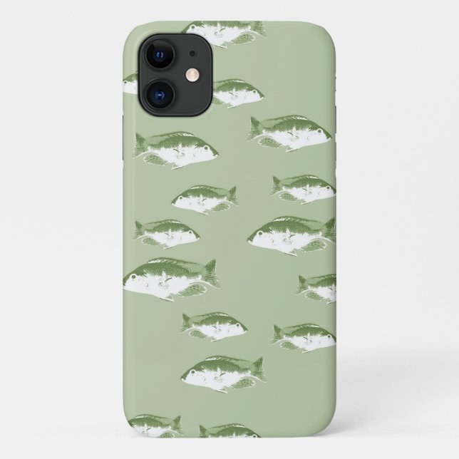 Funda De Case-Mate Para iPhone Pescado verde oliva (Reverso)