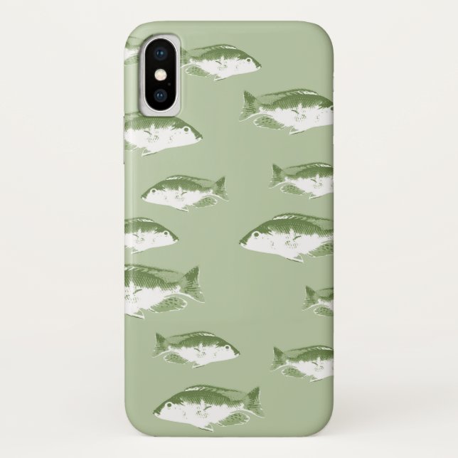 Funda De Case-Mate Para iPhone Pescado verde oliva (Reverso)