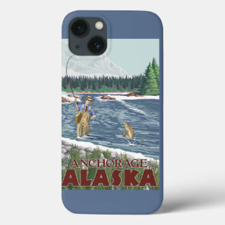 Funda Para iPhone 13 Pescador de la mosca - Anchorage, Alaska