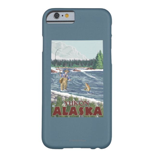 Funda De Case-Mate Para iPhone Pescador de la mosca - el Yukón, Alaska (Reverso)