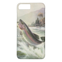 Pescador vintage de trucha arco iris que pesca pes