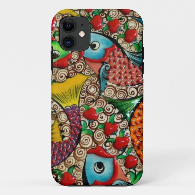 Funda De Case-Mate Para iPhone Pescados artísticos (Reverso)