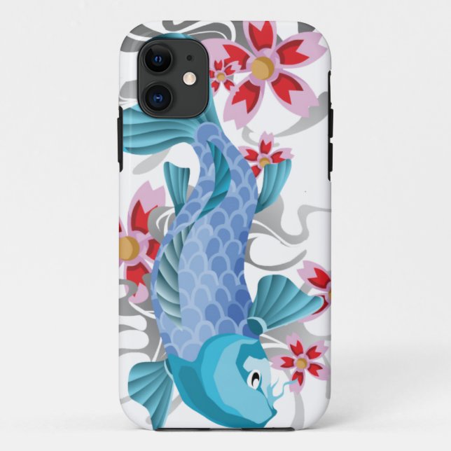 Funda De Case-Mate Para iPhone Pescados azules de Koi (Reverso)