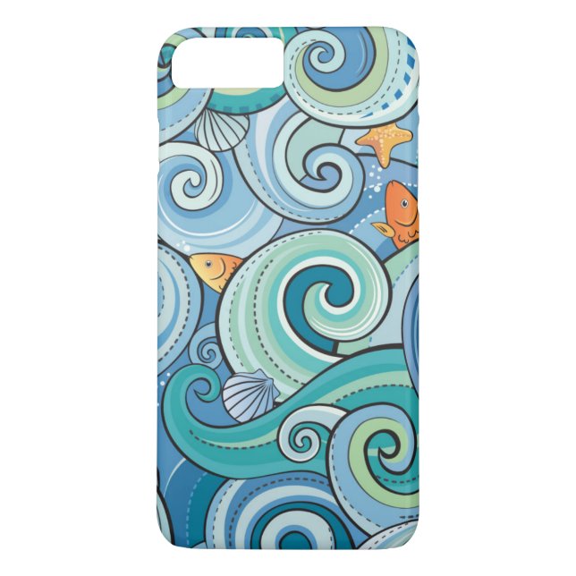 Funda De Case-Mate Para iPhone Pescados entre el modelo de ondas (Reverso)