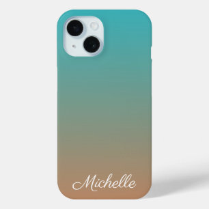 Funda Para iPhone 15 Pesos marrones y azules personalizados