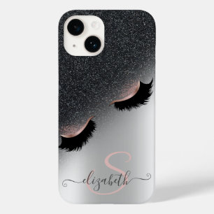 Funda Para iPhone 14 De Case-Mate Pestañas Postizas Rose Gold Negro Brillo Ombre Pla