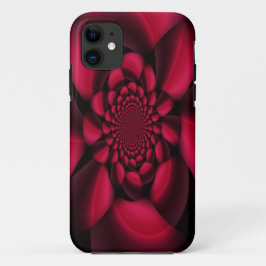 Funda Para iPhone 11 Pétalo Negro Rojo Rubí