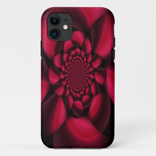 Funda Para iPhone 11 Pétalo Negro Rojo Rubí